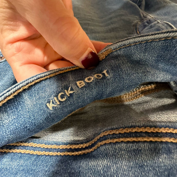 American Eagle Jeans Womens 14 Short Blue Kick Boot Denim Casual Mid Rise - Picture 9 of 14